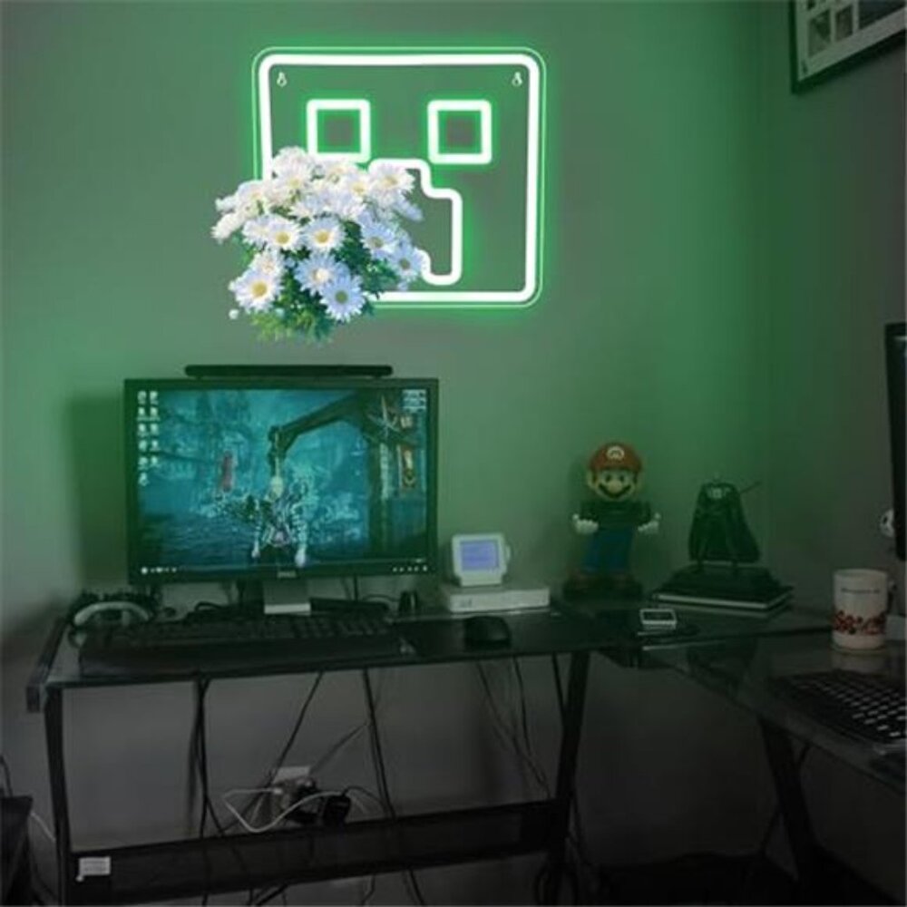 Neon LED Minecraft Creeper Wall Sign Gamer Decor - Picture 6 of 6